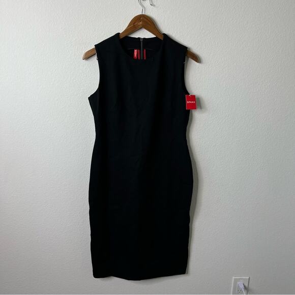 NWOT Spanx x Evereve The Perfect Sheath Dress Black Sleeveless Womens Size M - Picture 5 of 8